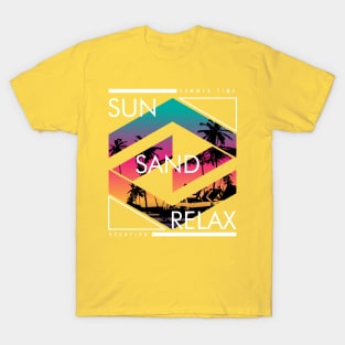 sun sand relax summer beach T-Shirt